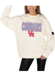 Gameday Couture Houston Cougars Womens Ivory Mascot Crew Sweatshirt