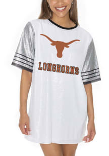 Gameday Couture Texas Longhorns Womens Grey Bling It Short Sleeve Dress