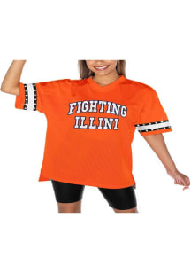 Womens Illinois Fighting Illini Orange Gameday Couture Until Kickoff Rhinestone Jersey Fashion Foo..