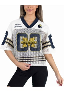 Womens Michigan Wolverines White Gameday Couture Trailblazer Jersey Fashion Football