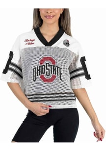 Womens Ohio State Buckeyes White Gameday Couture Trailblazer Jersey Fashion Football