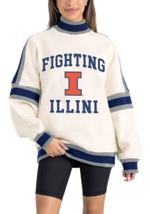 Gameday Couture Illinois Fighting Illini Womens White Vivid Motion Crew Sweatshirt