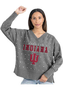 Womens Indiana Hoosiers Grey Gameday Couture Most Wanted Crew Sweatshirt