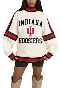 Womens Indiana Hoosiers White Gameday Couture Vivid Motion Crew Sweatshirt