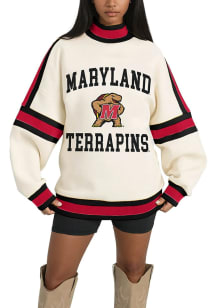 Womens Maryland Terrapins White Gameday Couture Vivid Motion Crew Sweatshirt