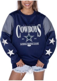 Dallas Cowboys Womens Navy Blue The Score Crew Sweatshirt