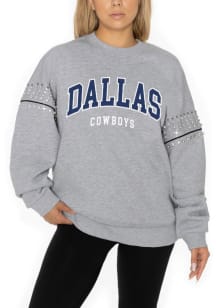 Dallas Cowboys Womens Grey Competitive Edge Crew Sweatshirt