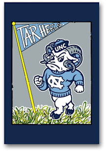 North Carolina Tar Heels Mascot Ram Garden Flag - Light Blue