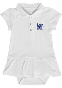 Memphis Tigers Baby Girls White Caroline Short Sleeve Dress