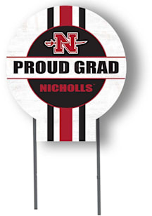 Nicholls State Colonels KH Sports Fan 20x20 Circle Yard Sign with Stakes Proud Grad Yard Sign - Wh..