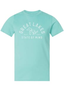 Summit Sportswear Michigan Youth Teal Great Lakes Short Sleeve T-Shirt