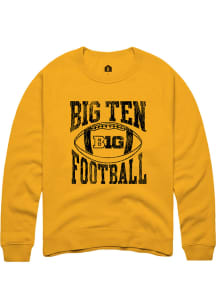 Mens Big Ten Gold Rally Football Arch Crew Sweatshirt
