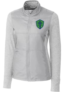 Cutter and Buck Seattle Sounders FC Womens Grey Stealth Light Weight Jacket