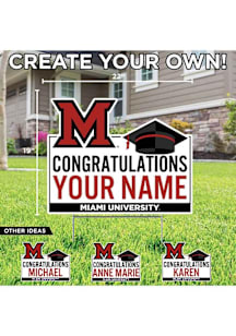 Miami RedHawks Personalized Congratulations Grad Yard Sign - White