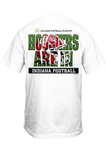 Indiana Hoosiers White 2025 CFP Bound Helmet Short Sleeve T Shirt