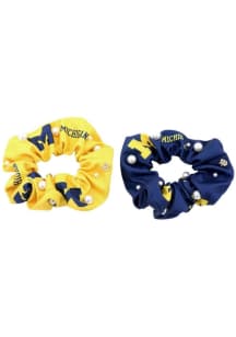 Dual Michigan Wolverines Womens Hair Scrunchie - Yellow
