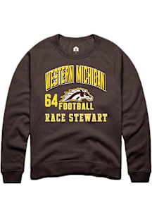 Race Stewart Western Michigan Broncos Mens Brown Football NIL Arch Logo Player Crew