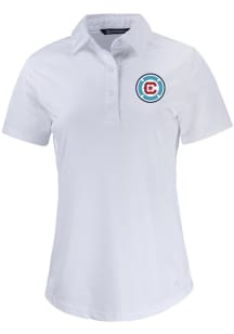 Cutter and Buck Chicago Fire Womens White Prospect Short Sleeve Polo Shirt