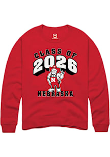 Summit Sportswear Nebraska Cornhuskers Mens Red Class of 2026 Long Sleeve Crew Sweatshirt