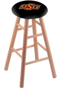 Oklahoma State Cowboys Round Cushion Oak Pub Stool - Brown