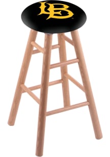 Cal State Long Beach Round Cushion Oak Pub Stool - Brown