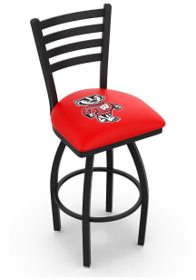 Black Wisconsin Badgers Mascot High Back Swivel Pub Stool