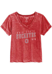 Ohio State Buckeyes Burnout Short Sleeve T-Shirt - Red