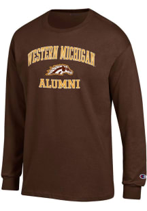 Mens Western Michigan Broncos Brown Champion Logo Alumni Jersey Tee