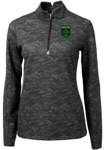 Cutter and Buck Austin FC Womens Black Traverse Camo Qtr Zip