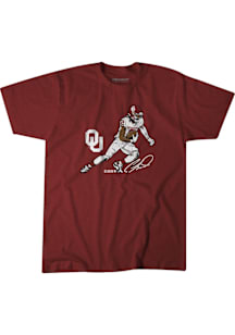 CeeDee Lamb Oklahoma Sooners Crimson Football Football Caricature Short Sleeve Fashion Player T Sh..