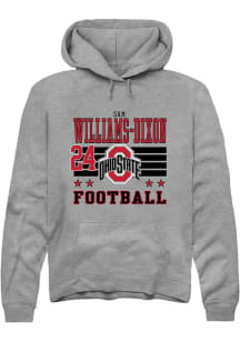 Sam Williams-Dixon Rally Mens Grey Ohio State Buckeyes NIL Striped Player Hood