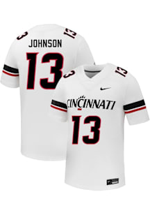 Zion Johnson Nike Mens White Cincinnati Bearcats NIL Name And Number Football Jersey