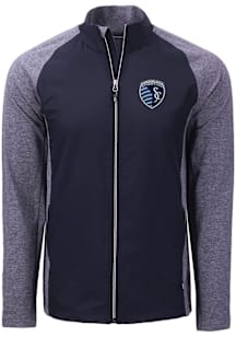 Cutter and Buck Sporting Kansas City Mens Navy Blue Adapt Eco Medium Weight Jacket