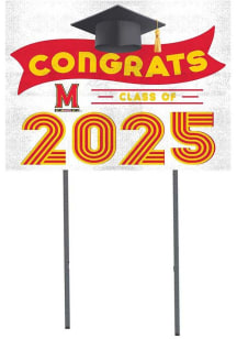 White Maryland Terrapins 18x24 Yard Sign with Stakes Class of 2025 Yard Sign
