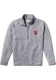 Indiana Hoosiers Mens Grey Saranac Long Sleeve Qtr Zip Pullover