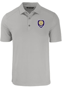 Cutter and Buck Orlando City SC Mens Grey Forge Recycled Short Sleeve Polo