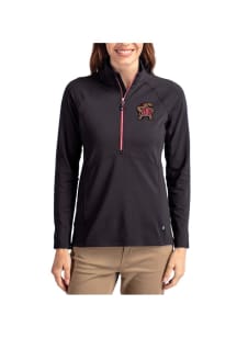 Womens Maryland Terrapins Red Cutter and Buck Adapt Eco Qtr Zip Pullover