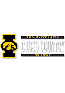 Gold Iowa Hawkeyes 6x2 Cross Country Decal