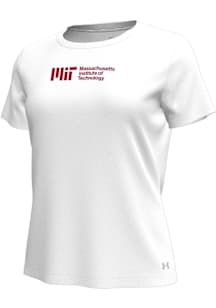 Under Armour MIT Engineers Womens White Stacked over logo Motion Short Sleeve T-Shirt