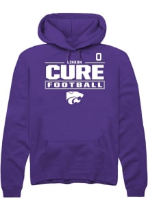 Linkon Cure Rally Mens Purple K-State Wildcats NIL Stacked Box Player Hood