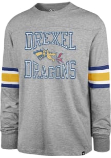 Mens Drexel Dragons Grey 47 Cover Two Brex LS Long Sleeve Fashion T Shirt