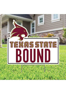 Texas State Bobcats School Bound Yard Sign - White