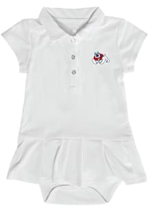 Fresno State Bulldogs Baby Girls White Caroline Short Sleeve Dress