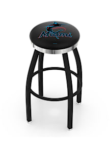 Miami Marlins Chrome Seat Pub Stool - Black