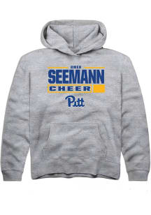 Owen Seemann Rally Youth Grey Pitt Panthers NIL Stacked Box Long Sleeve Player Hoodie