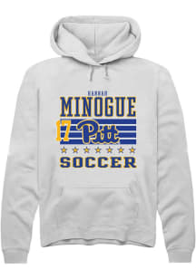 Hannah Minogue Rally Mens White Pitt Panthers NIL Striped Player Hood