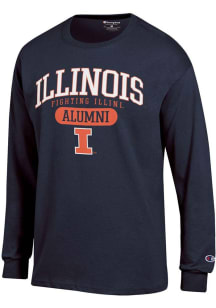 Mens Illinois Fighting Illini Navy Blue Champion Pill Alumni Jersey Tee