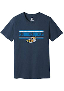Summit Sportswear Akron RubberDucks Navy Blue Double Bars Short Sleeve T Shirt
