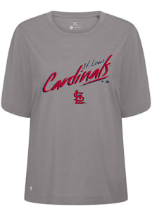 Levelwear St Louis Cardinals Womens Grey Bloom Sizzle Short Sleeve T-Shirt