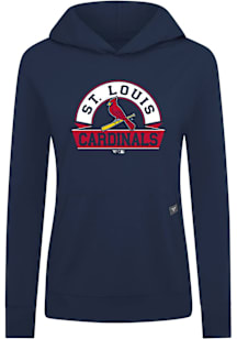 Levelwear St Louis Cardinals Womens Navy Blue Relay Banner Arch Hooded Sweatshirt